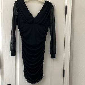 Elegant Black Long Sleeve Dress